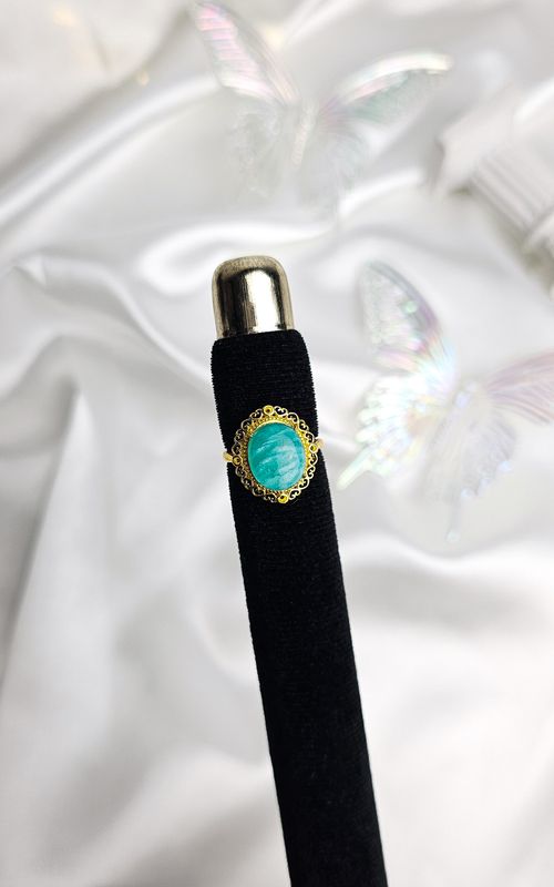 Adjustable Vintage Ring in Amazonite (FROM SIZE 10)