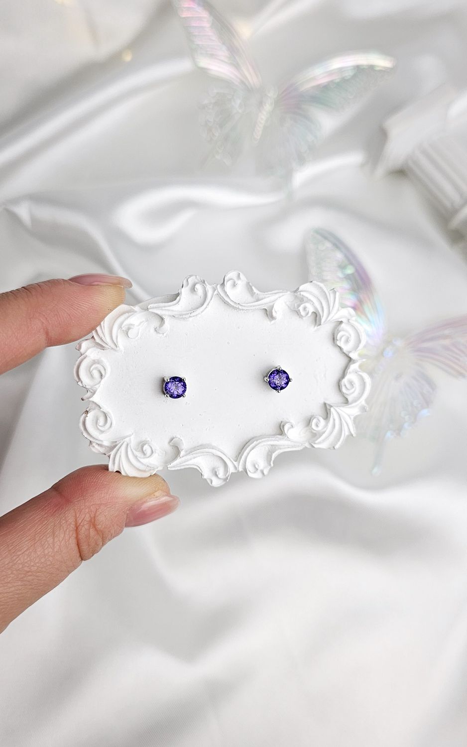 Earrings in Tanzanite (s925)