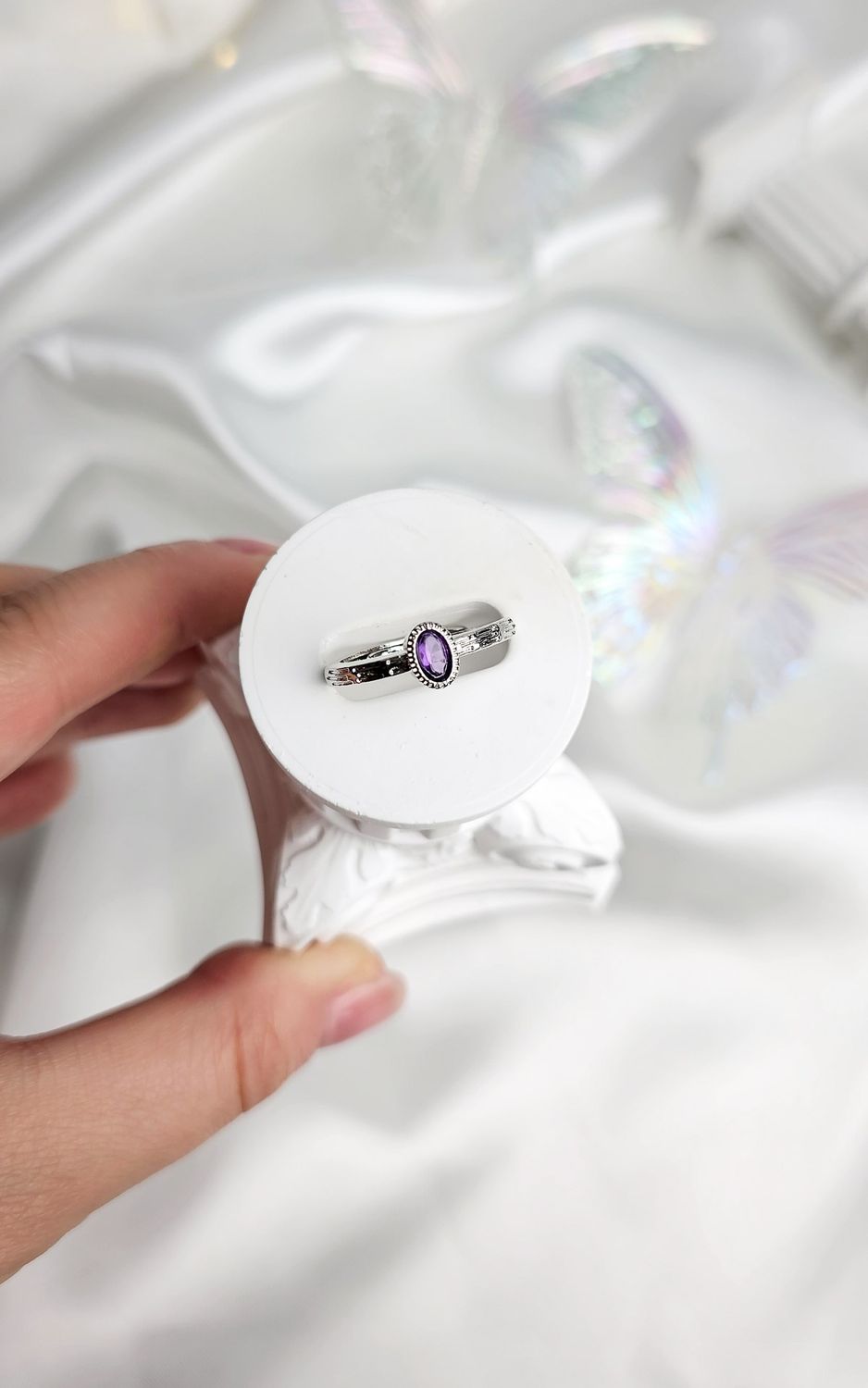 Adjustable Ring in Amethyst (FROM SIZE 11)