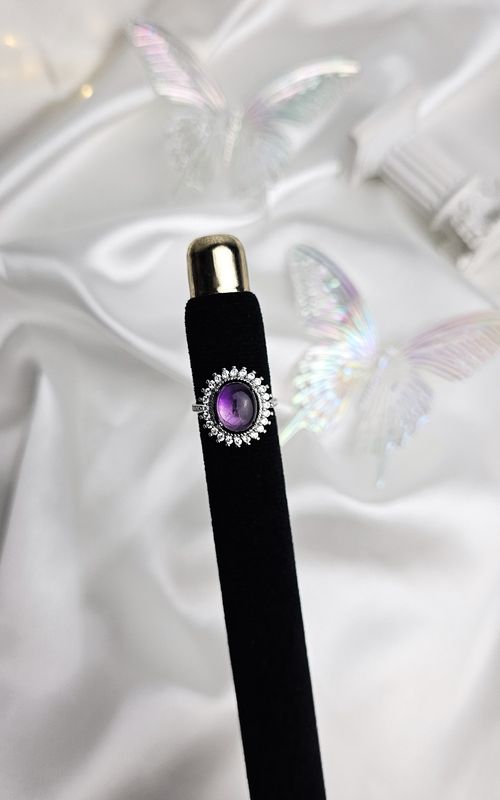 Adjustable Diamond Ring in Amethyst (FROM SIZE 13)