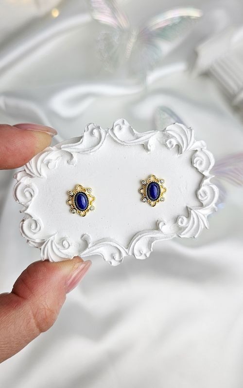 Vintage Earrings in Lapislazzuli (s925)