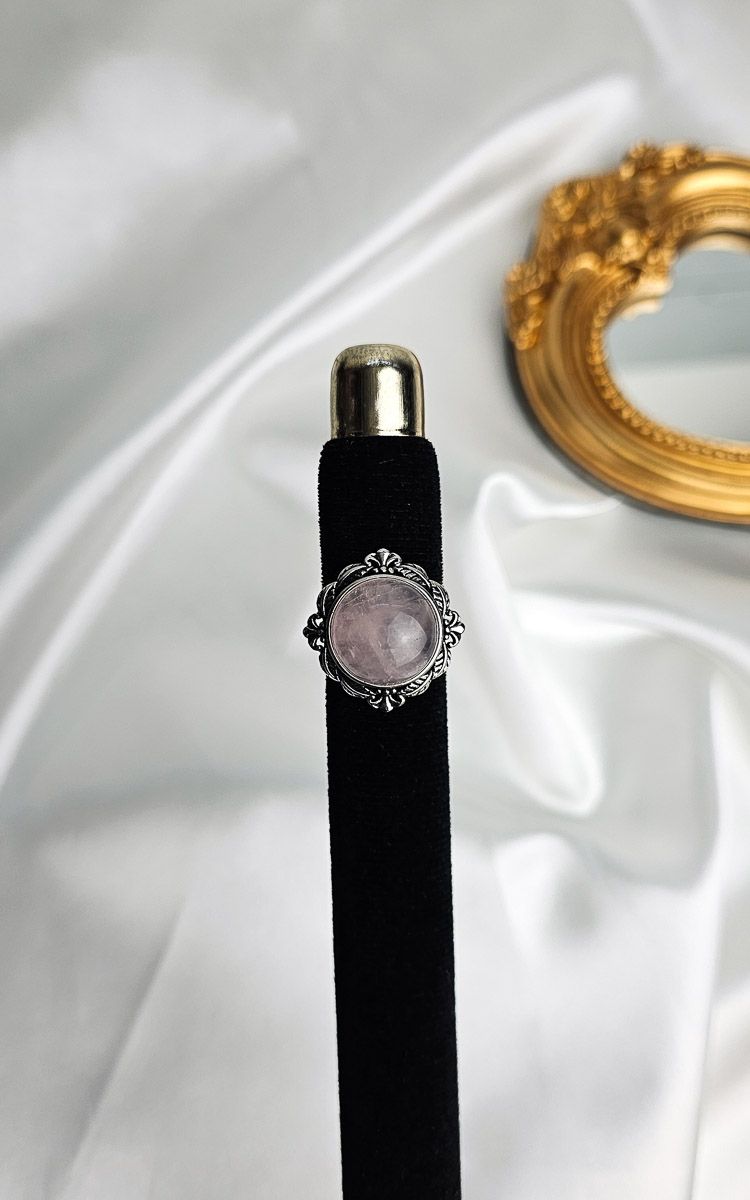 Adjustable Boho Ring in Rose Quartz n.1 (FROM SIZE 12/13)