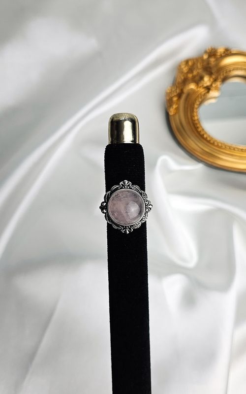 Adjustable Boho Ring in Rose Quartz n.1 (FROM SIZE 12/13)