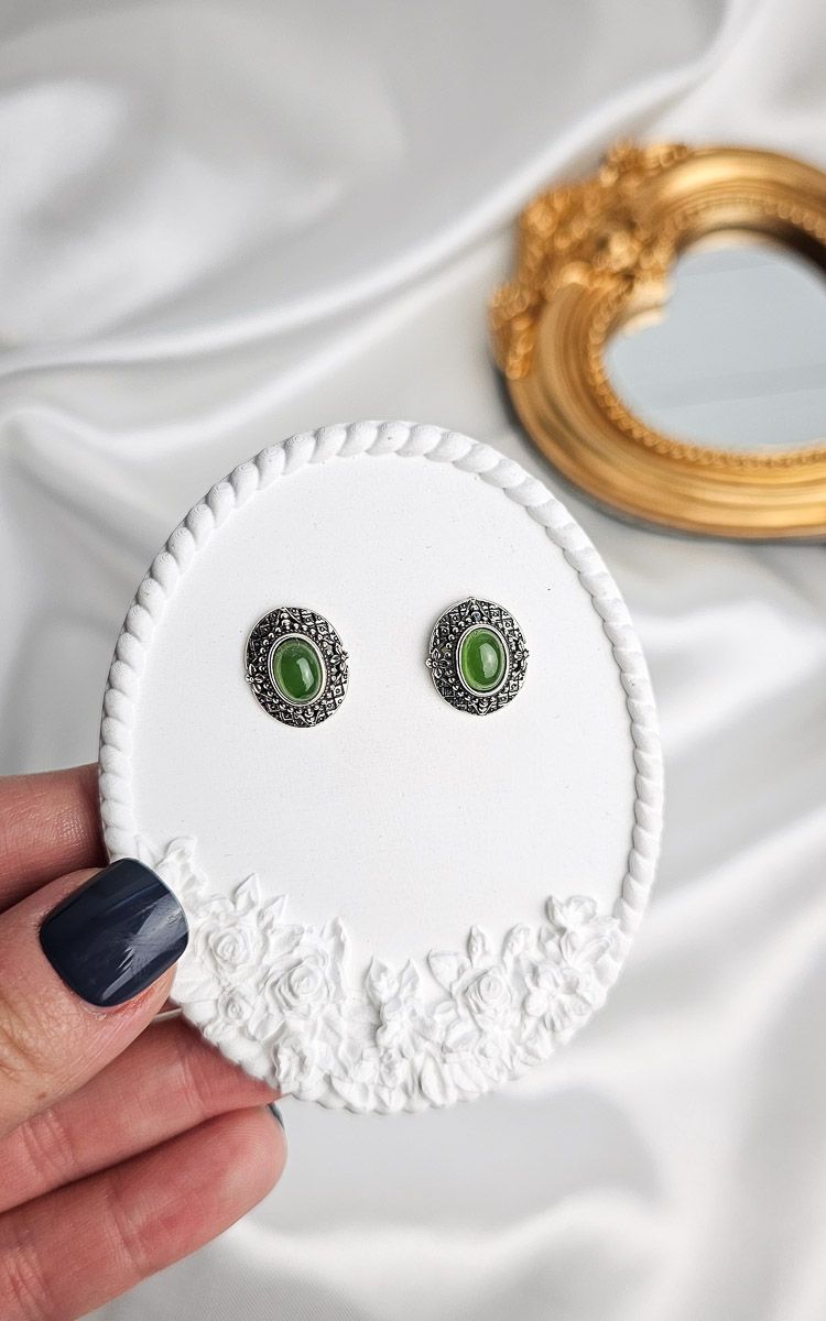 Etnic Earrings in Nephrite Jade n.2