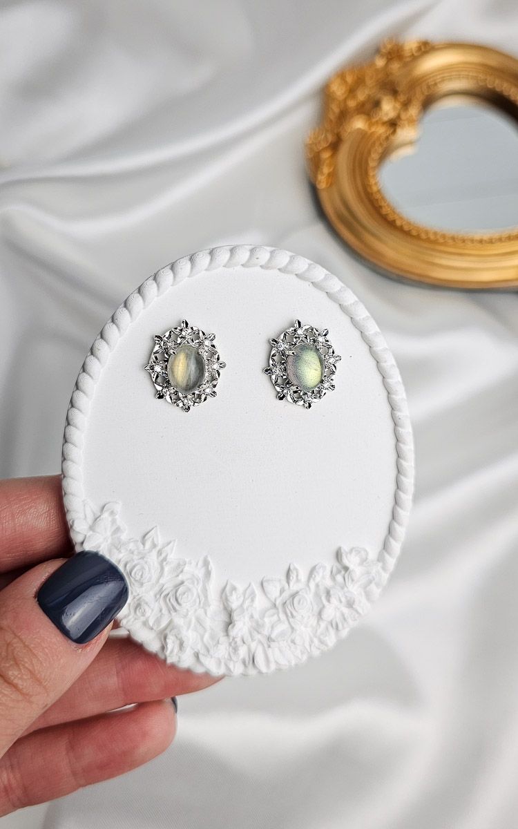 Earrings Vintage in Labradorite (s925)