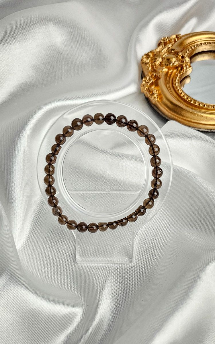 Elastic Bracelet in Smoky Quartz (6mm)