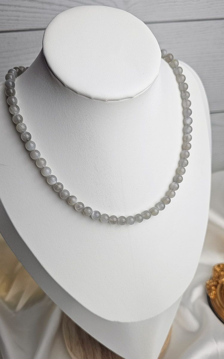 Necklace in Grey Moonstone (AA Quality)