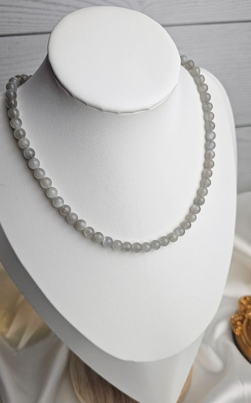 Necklace in Grey Moonstone (AA Quality)