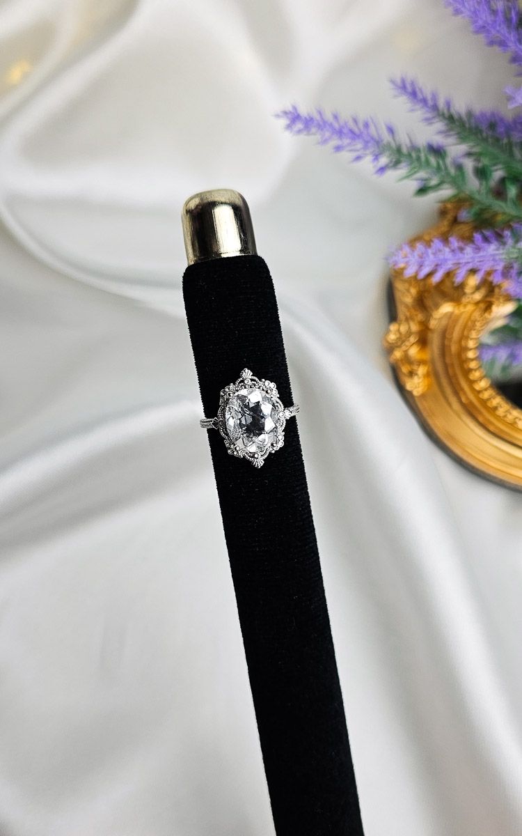 Adjustable Vintage Ring in Clear Quartz (FROM SIZE 13)