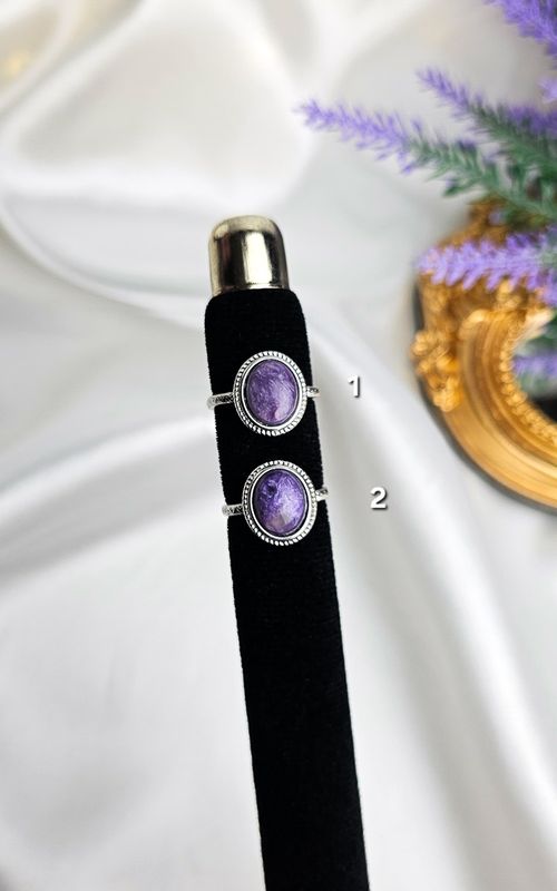 Adjustable Etnic Ring in Charoite n.1 (FROM SIZE 12)
