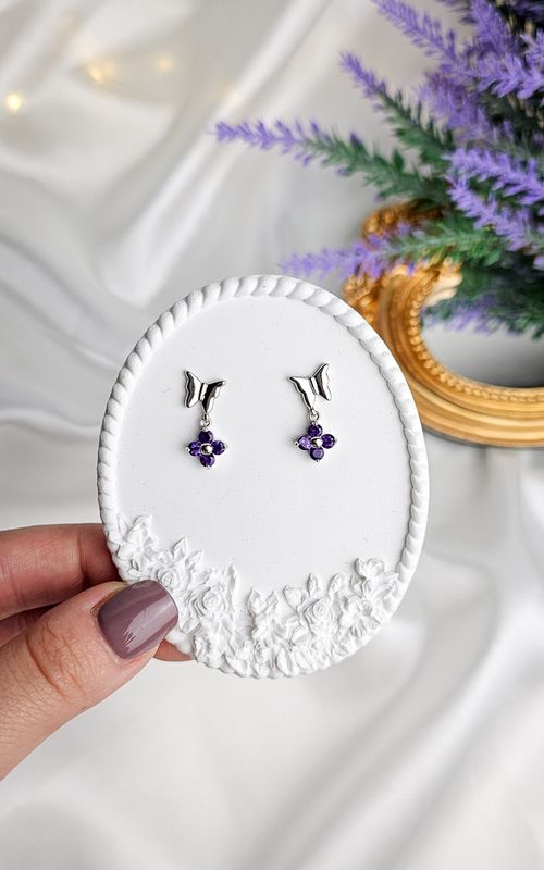 Earrings with Butterflies in Amethyst (s925)