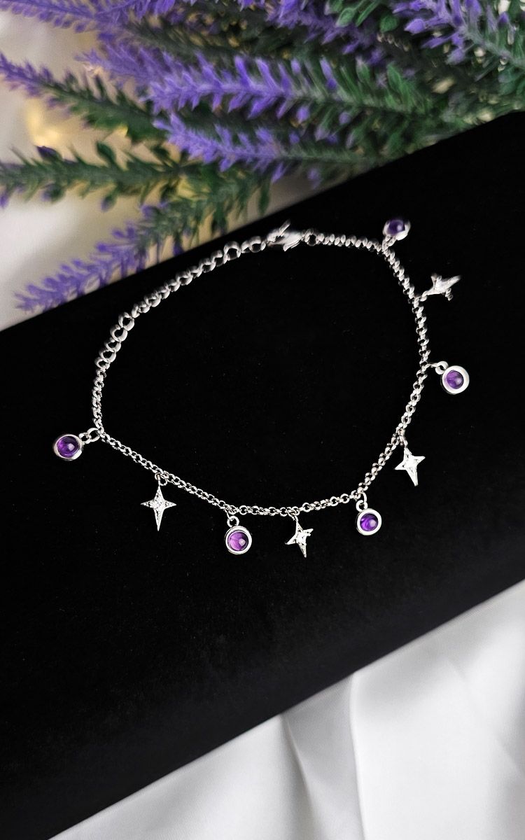 Bracelet in Amethyst with Stars