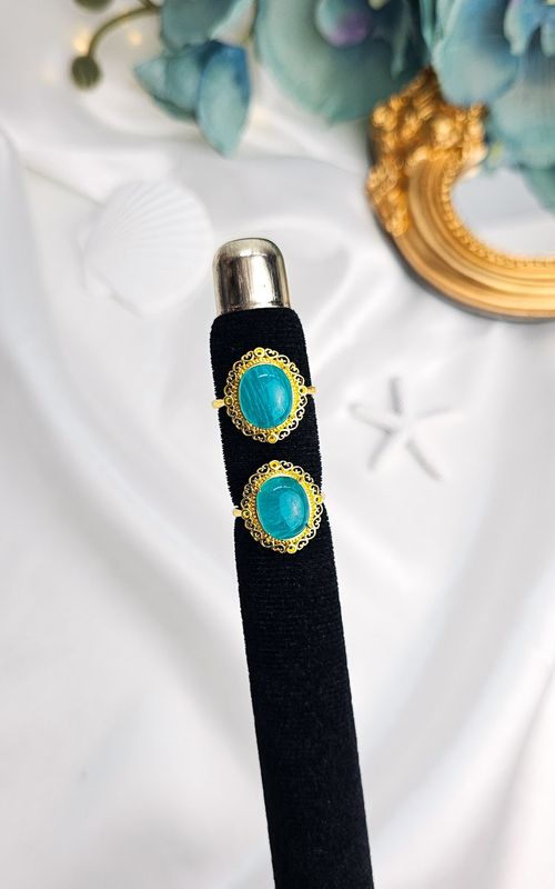 Adjustable Vintage Golden Ring in Amazonite (FROM SIZE 9)