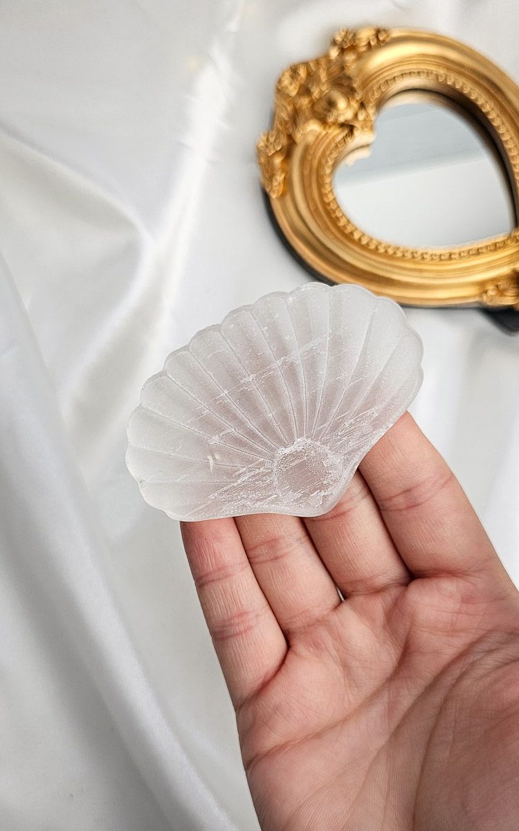 Satin Spar Selenite Shell Bowl