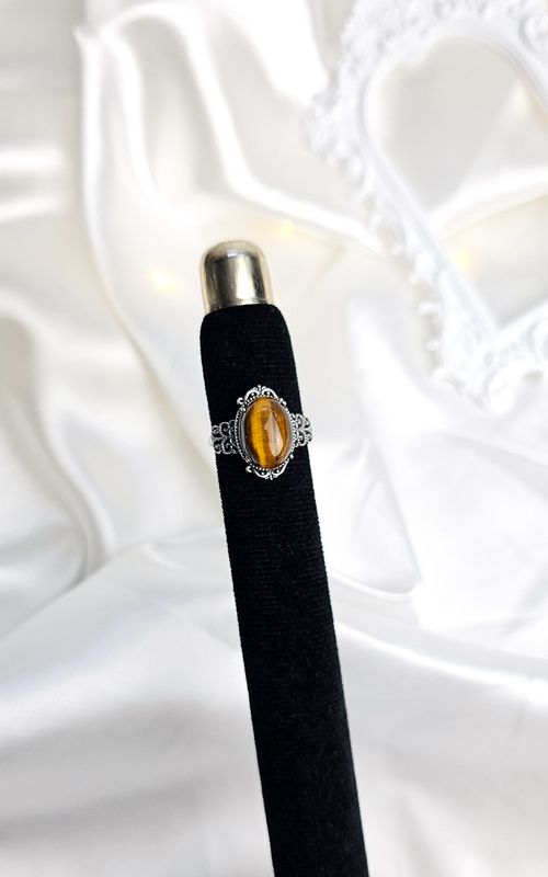Adjustable Etnic Ring in Tiger Eye (FROM SIZE 13)