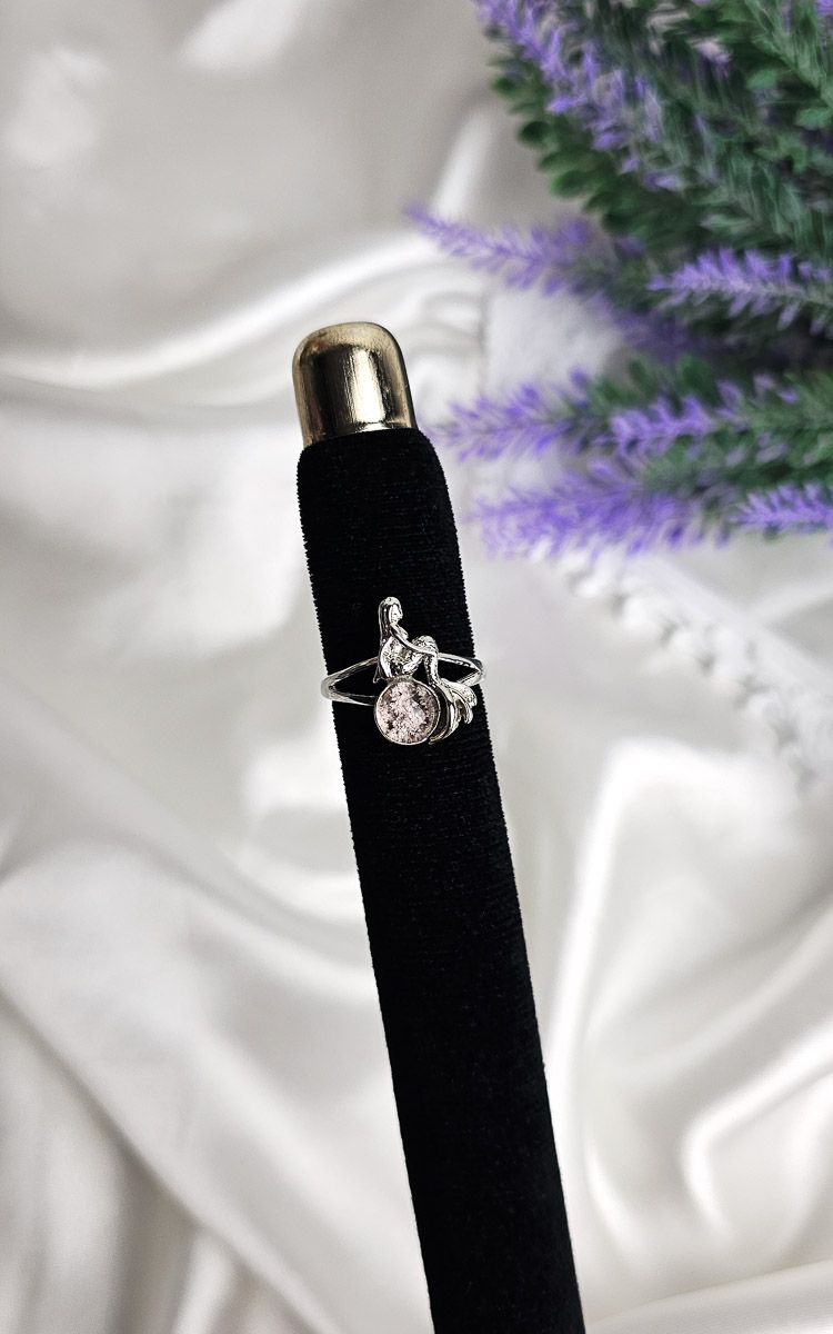 Adjustable Ring in Garden Quartz with Mermaid (FROM SIZE 14)