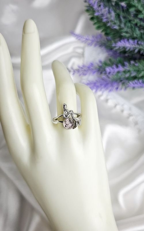 Adjustable Ring in Garden Quartz with Mermaid (FROM SIZE 14)