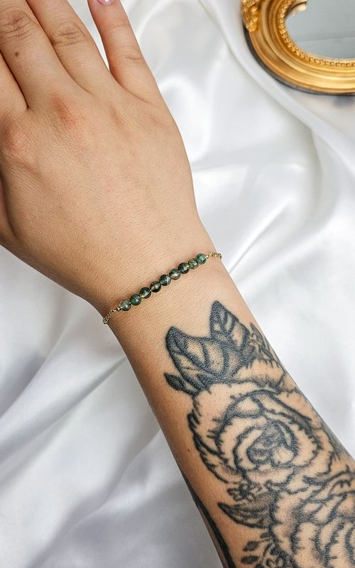 Bracelet "AION" in Moss Agate - BALANCE &amp; CALM