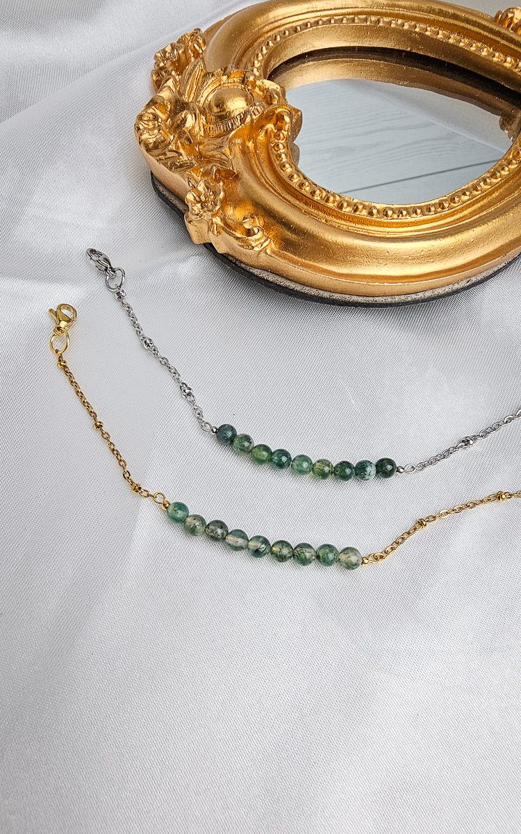 Bracelet "AION" in Moss Agate - BALANCE &amp; CALM