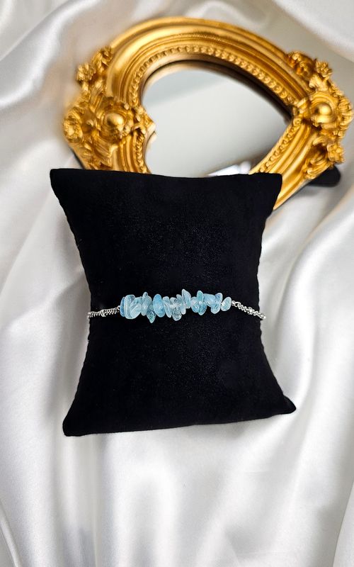 Bracelet "AION" with Aquamarine Chips - INNER PEACE