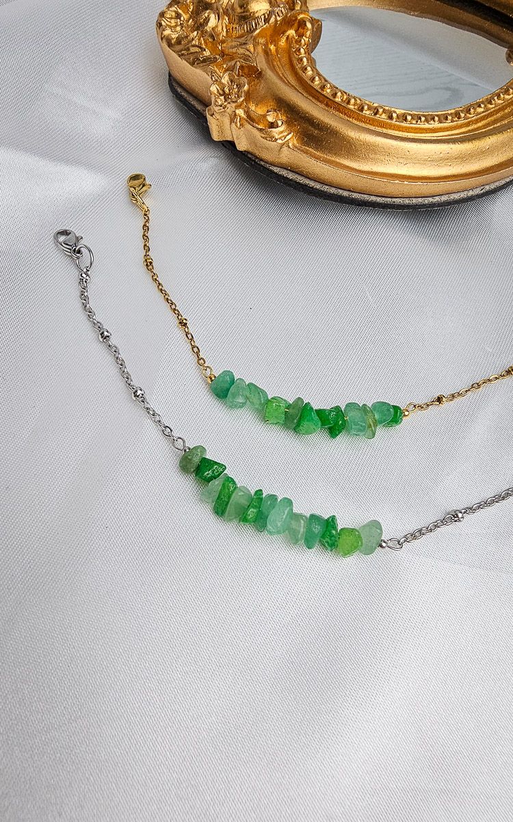 Bracelet "AION" with Green Adventurine Chips - CREATIVITY