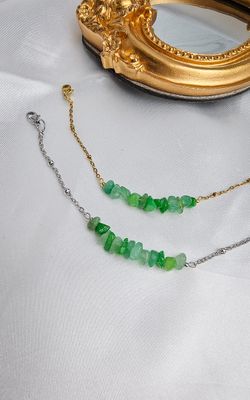 Bracelet "AION" with Green Adventurine Chips - ABUNDANCE