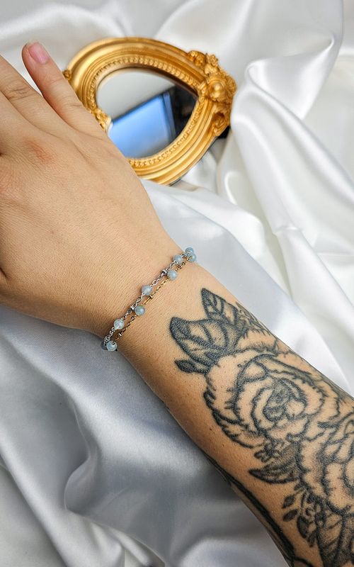 Bracelet "HALO" with Aquamarine - INNER PEACE