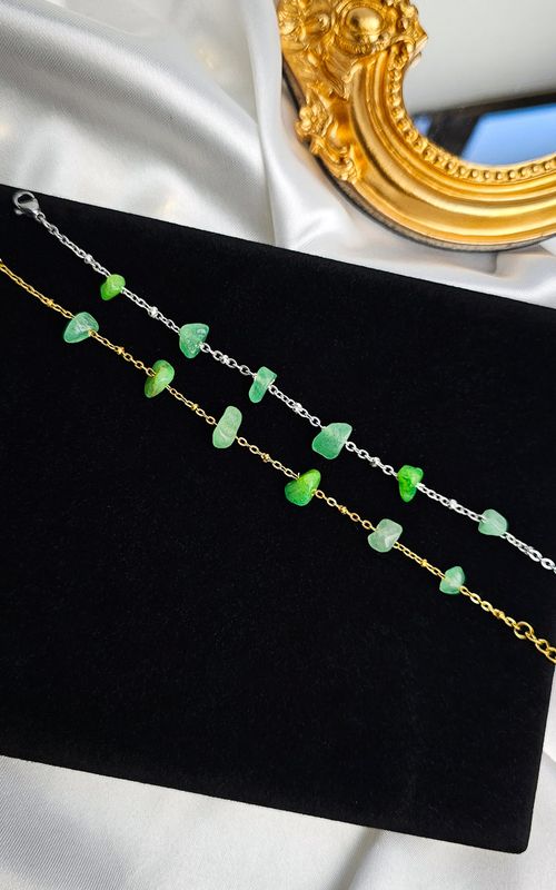 Bracelet "HALO" with Green Adventurine Chips - ABUNDANCE