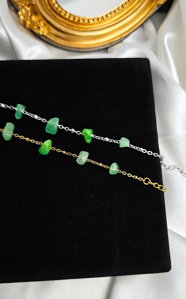 Bracelet "HALO" with Green Adventurine Chips - ABUNDANCE
