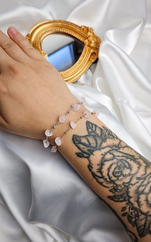 Bracelet "HALO" with Rose Quartz - LOVE &amp; EMOTIONAL HEALING
