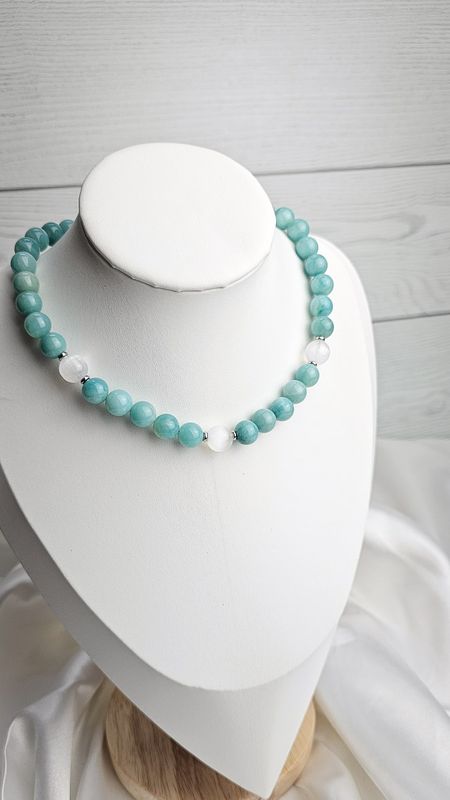 Necklace Caribbean Calcite + Selenite