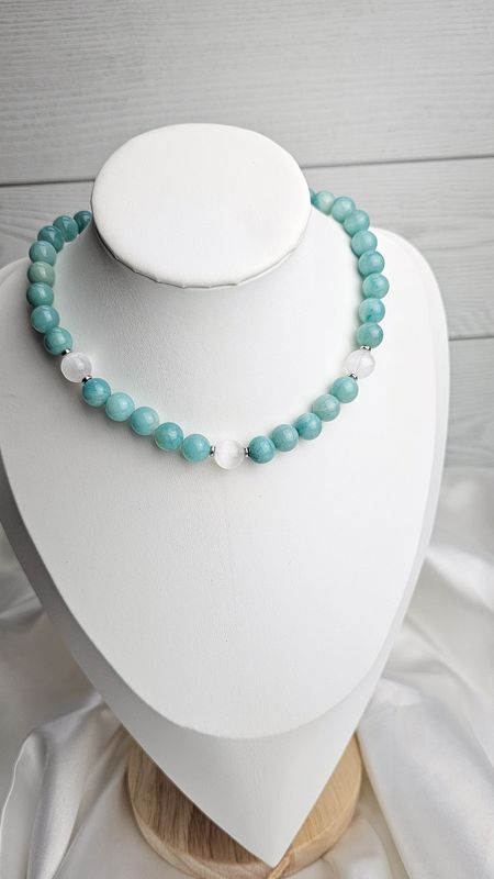 Necklace Caribbean Calcite + Selenite