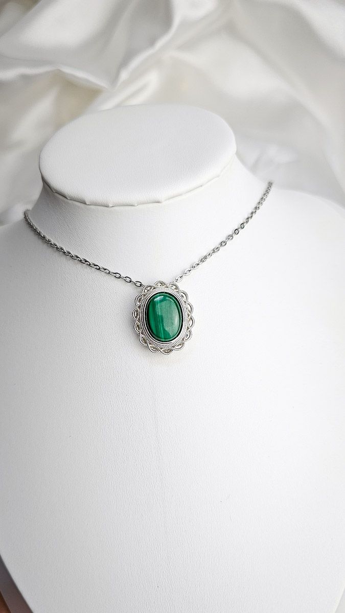 Etnic Necklace in Malachite n.2