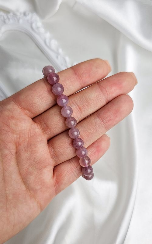 Elastic Bracelet in Lavander Rose Quartz