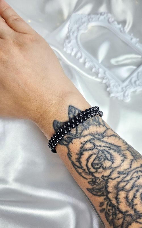 Elastic Bracelet with Black Tourmaline