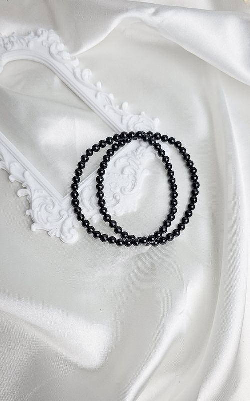 Elastic Bracelet with Black Tourmaline