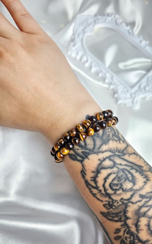Elastic Bracelet in Tiger Eye