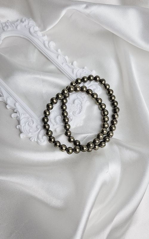 Elastic Bracelet with Pyrite