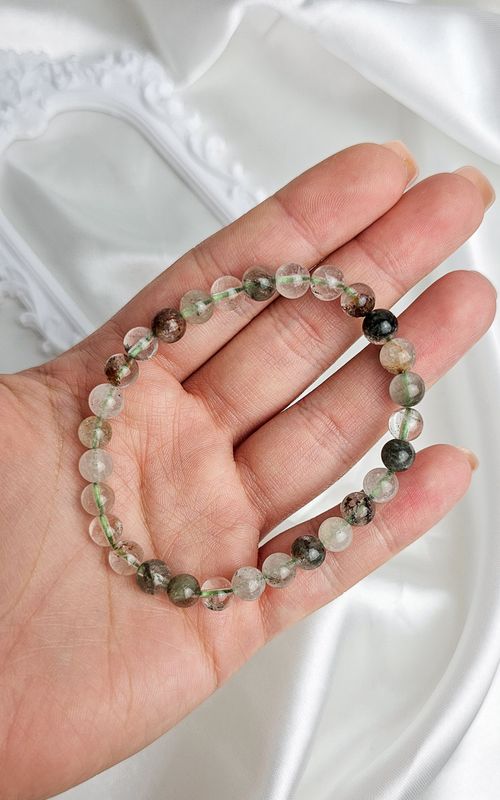 Elastic Bracelet in Garden Quartz