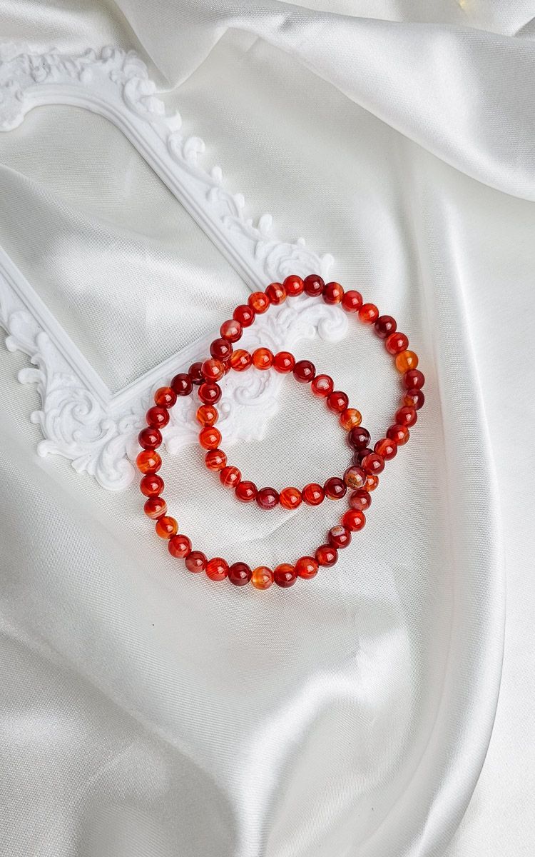 Elastic Bracelet in Carnelian Agate