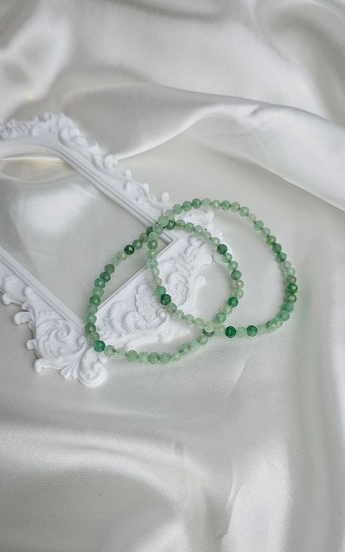 Elastic Bracelet in Faceted Green Adventurine