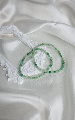 Elastic Bracelet in Faceted Green Adventurine