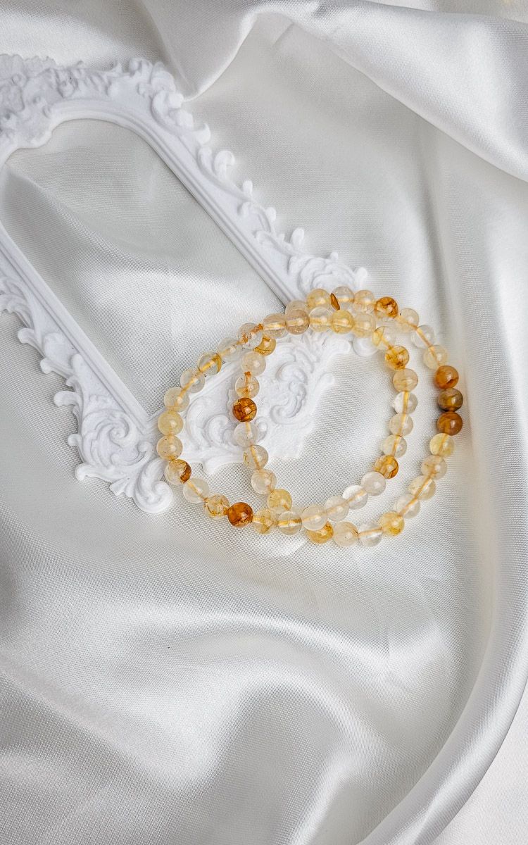 Elastic Bracelet with Golden Healer Quartz