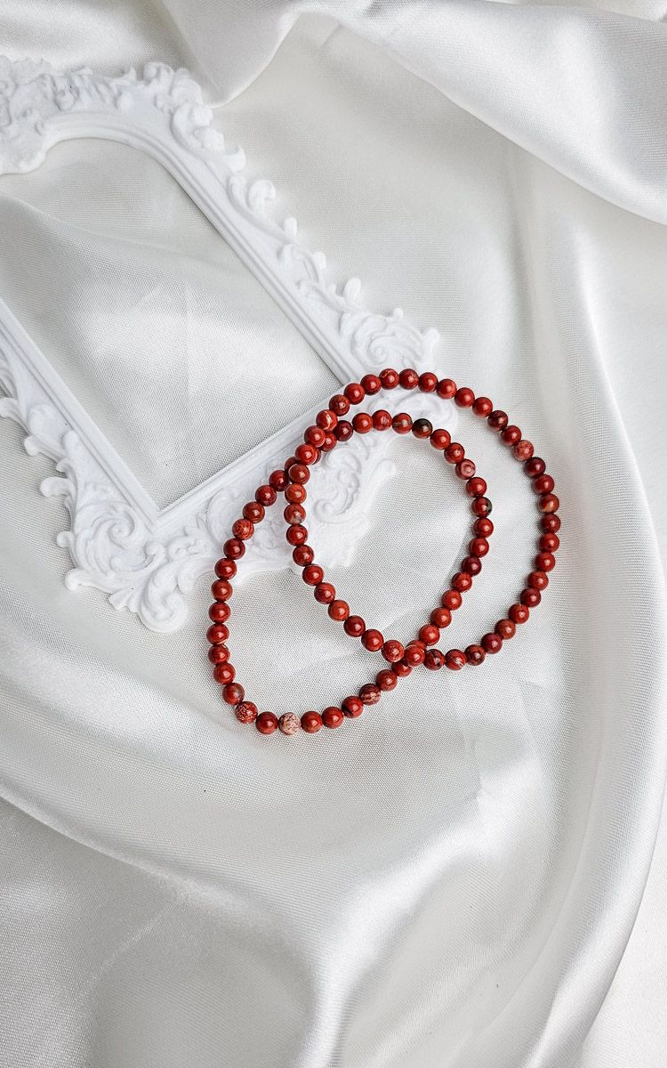 Elastic Bracelet in Red Jasper