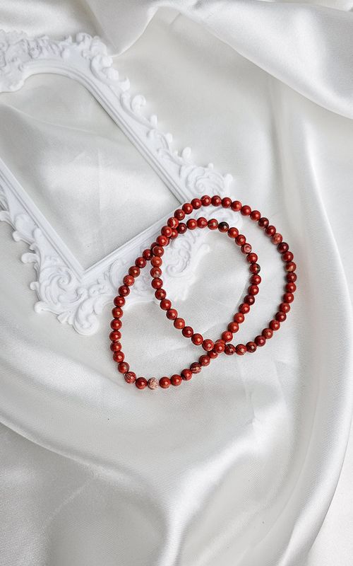 Elastic Bracelet in Red Jasper