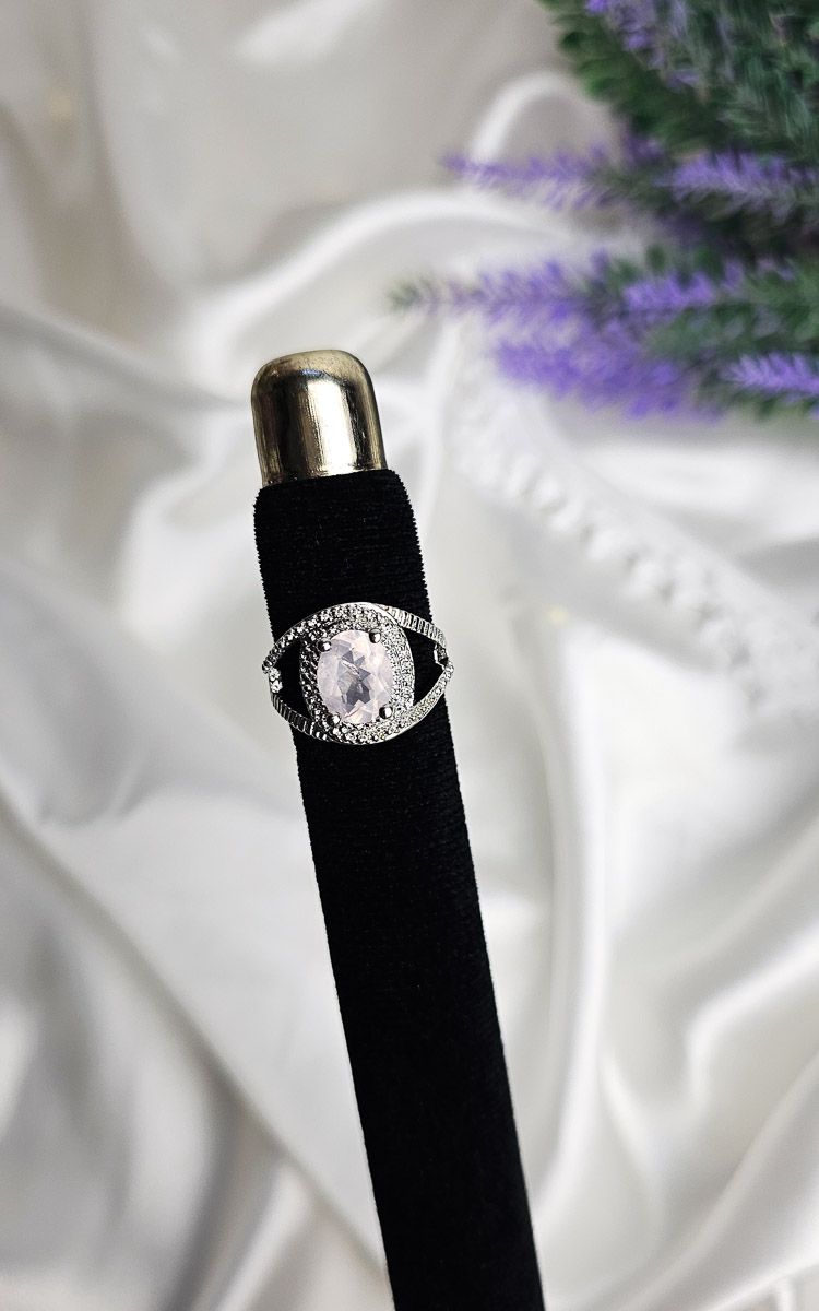 Adjustable Ring in Rose Quartz (FROM SIZE 14)