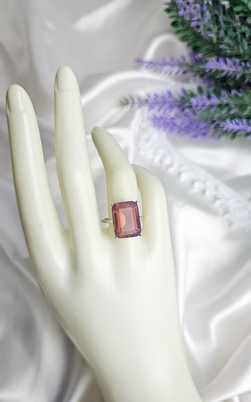 Adjustable Statement Ring in Lavander Quartz (FROM SIZE 13)