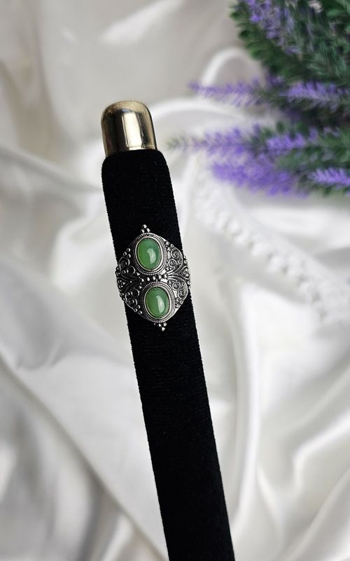 Adjustable Boho Ring in Green Adventurine (FROM SIZE 14)