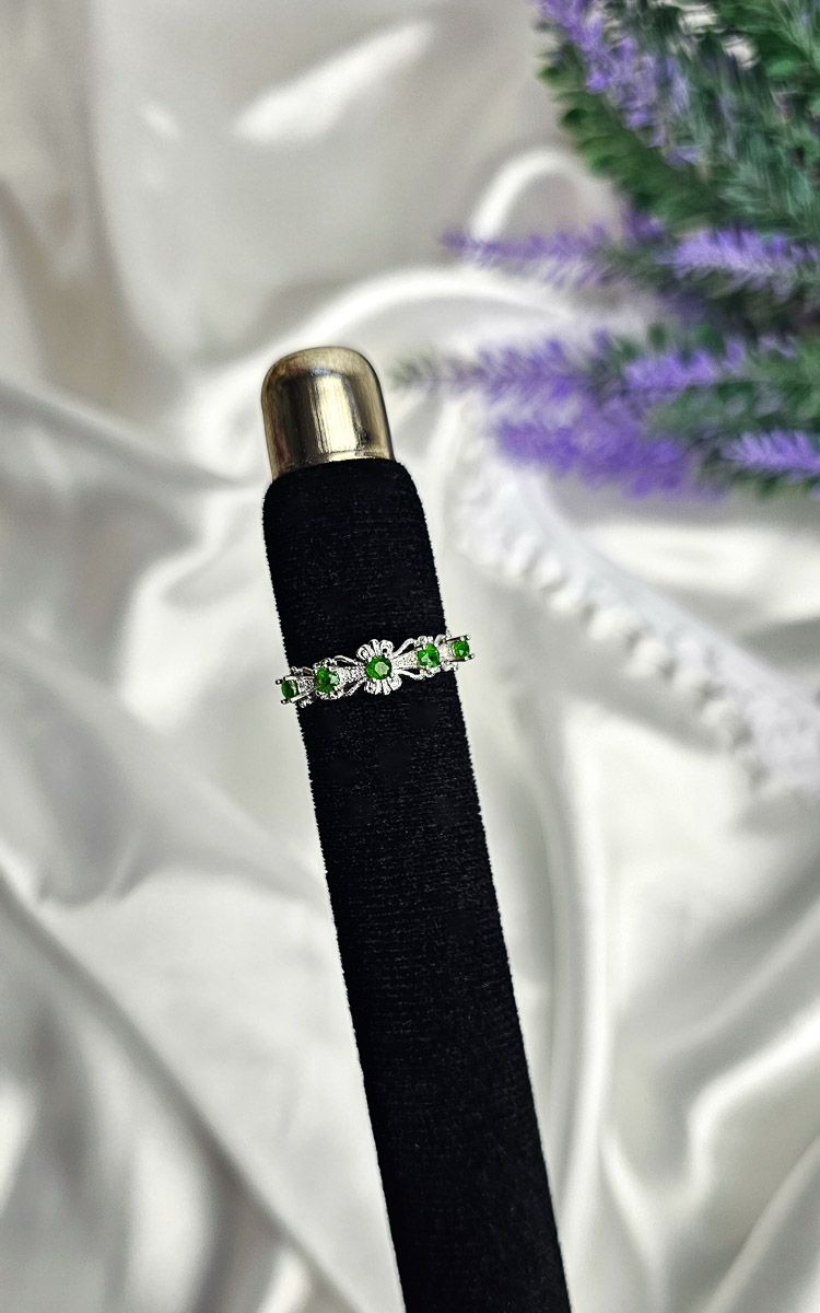 Adjustable Gothic Ring in Diopside (FROM SIZE 13)