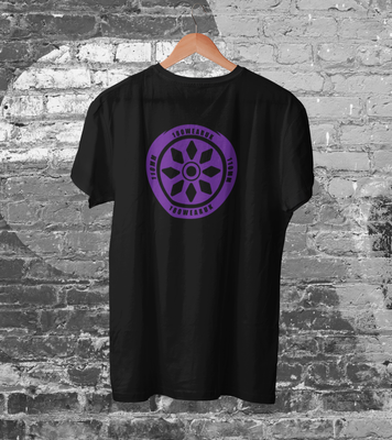 Black 180wearuk Purple Wheel T-shirt